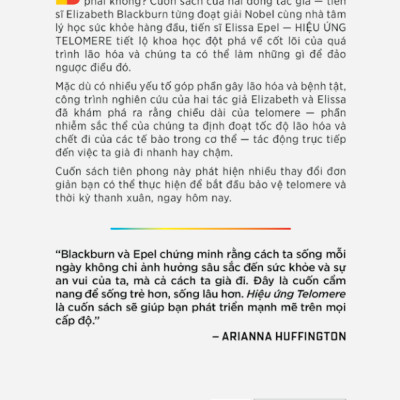 Hiệu Ứng Telomere - Giải Pháp Đột Phá Để Sống Trẻ, Khỏe Và Ngăn Ngừa Lão Hóa