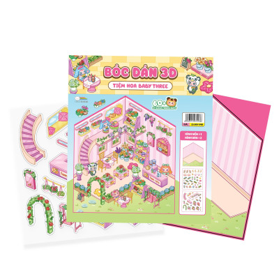 Sách - Bóc Dán 3D - Tiệm Hoa Baby Three