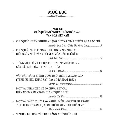 CHỮ QUỐC NGỮ, Quyển 2 - Những Đóng Góp Vào Văn Hóa Việt Nam