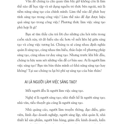 Sách: Sáng Tạo - Phương Thức Làm Việc Và Sinh Tồn trong Tương Lai