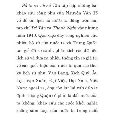 Sử Ta so với Sử Tàu - bản in 2025