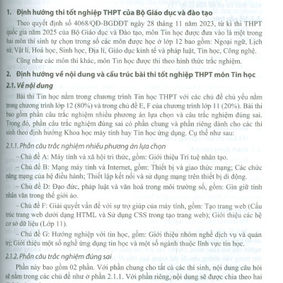 Ôn Luyện Trắc Nghiệm Thi Tốt Nghiệp Trung Học Phổ Thông (năm 2025) Môn Tin Học - Kiều Phương Thuỳ chủ biên, Nguyễn Trung Khánh, Nguyễn Xuân Khuê, Lê Thị Tú Kiên, Phạm Thị Lan…
