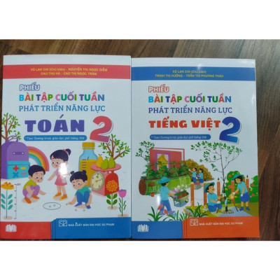 Sách - Combo Phiếu bài tập cuối tuần phát triển năng lực Toán + Tiếng Việt lớp 2 ( cánh diều )