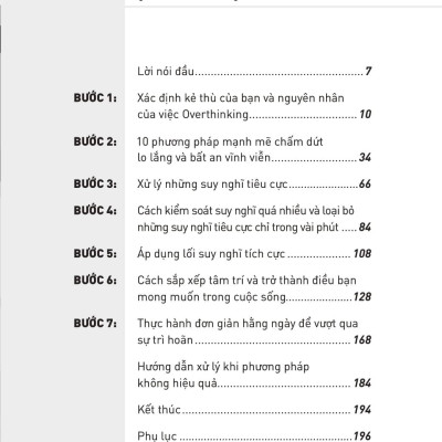 Sách Stop Overthinking - Sống Tự Do, Không Âu Lo - 7 Bước Loại Bỏ Suy Nghĩ Tiêu Cực Và Bắt Đầu Suy Nghĩ Tích Cực