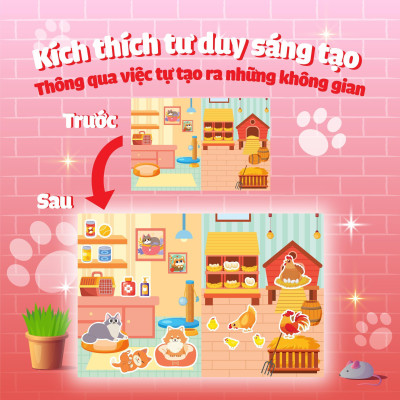 Sách Tương Tác Bóc Dán Sticker Cho Bé - Trò Chơi Đồ Hàng Tiệm Thú Cưng (Hơn 200 Stickers) - Megabook