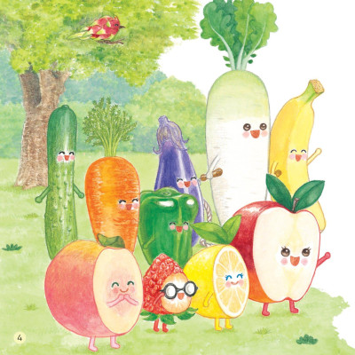 Sách Ehon - Sức Mạnh Của Những Người Bạn Trái Cây - Có Bạn Nho, Không Lo Bão Cát