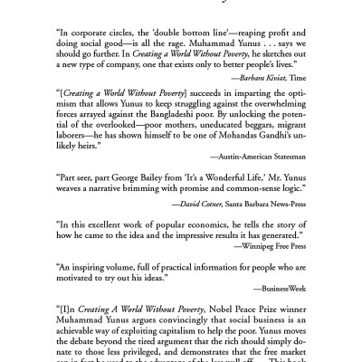 Creating a World Without Poverty