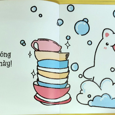 Sách Cho Bé Ehon Những Mẩu Chuyện Vụn Vặt Của Maru - Maru Tập Rửa Bát