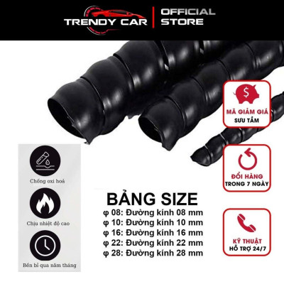 Dây xoắn ruột gà, dây bọc điện phi 6/8/10/12/16/20mm Cáp Ống PE Bảo Vệ Sắp Xếp Cáp Ống Thủy Lực Cuộn chống Xoắn Ốc