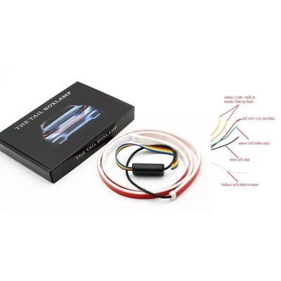 Đèn led cốp xe hơi 12V loại tốt băng keo đỏ dải 6 chế độ 7 màu sắc Báo Hiệu/ Phanh/ Khẩn Cấp/ Nháy Đuổi Nhanh