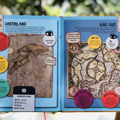 Sách Khám Phá - 80 Bản Đồ Vòng Quanh Thế Giới - Khám Phá Thế Giới Cùng Cuốn Bản Đồ Khổng Lồ, Gồm 52 Tấm Bản Đồ Minh Họa Sinh Động -  Á Châu Books, Bìa Cứng, In Màu