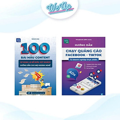 Combo 2 sách: Hướng dẫn chạy quảng cáo Faccebook - Tiktok, 100 Bài mẫu content áp dụng là nổ đơn