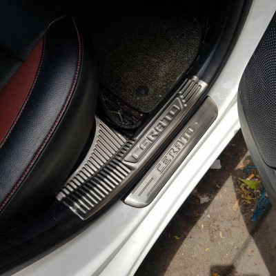 BỘ SẢN PHẨM Nẹp bước chân và ốp chống trầy cốp Kia Cerato 2019-2020 - Mẫu Inox
