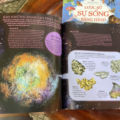 LƯỢC SỬ VŨ TRỤ BẰNG HÌNH - Hành trình vượt không gian và thời gian- Anne Rooney – Mỹ Linh dịch - Natalie Hughes minh hoạ - NXB Kim Đồng (bìa mềm - in màu toàn bộ)