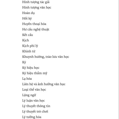 150 Thuật Ngữ Văn Học