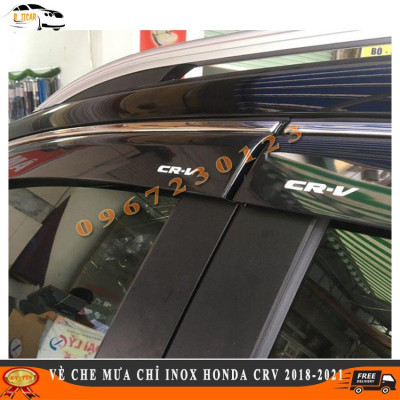 Vè Che Mưa Chỉ Inox Cao Cấp Honda CRV 2018-2021 Bóng Loáng