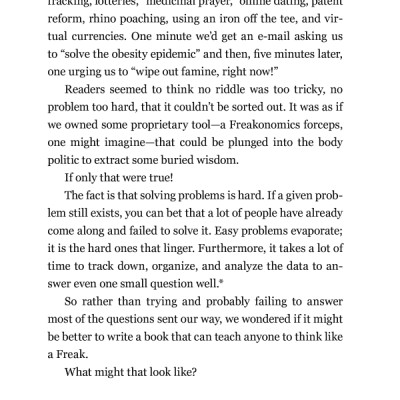 Think Like a Freak: The Authors of Freakonomics Offer to Retrain Your Brain