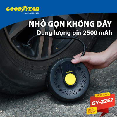 Máy Bơm Lốp Ô Tô Không Dây Tích Điện Tự Ngắt Đa Năng GOODYEAR GY -2252
