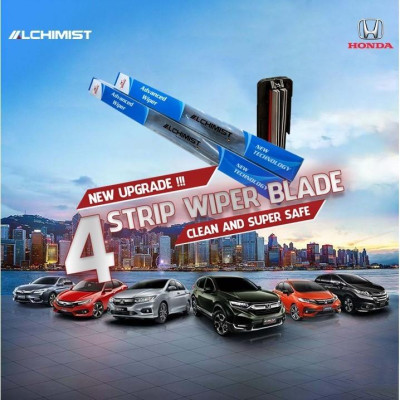 Gạt Mưa Xe Ô tô Honda Loại Silicon 4 Lưỡi Cao Cấp, Thiết Kế Thông Minh, Gạt Êm Và Sạch Hơn