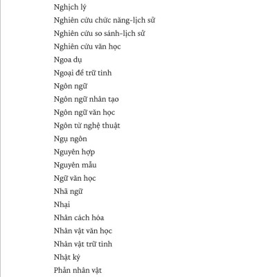 150 Thuật Ngữ Văn Học