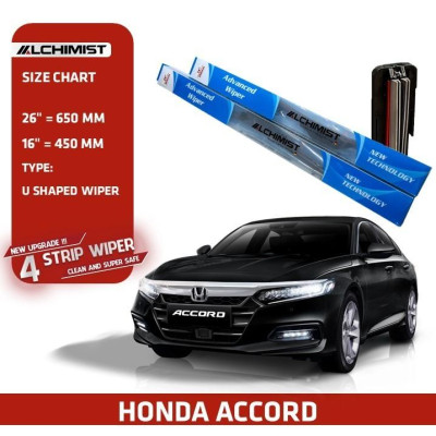 Gạt Mưa Xe Ô tô Honda Loại Silicon 4 Lưỡi Cao Cấp, Thiết Kế Thông Minh, Gạt Êm Và Sạch Hơn