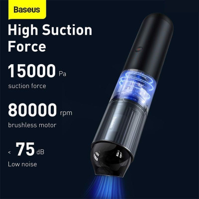 Máy hút bụi Baseus A3 Car Vacuum Cleaner 15000pa 135W CRXCQA3 pin sạc cầm tay- hàng chính hãng
