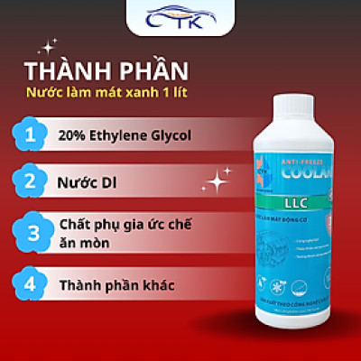 Nước Làm Mát Động Cơ Ô Tô CTK Chính Hãng Chất Lượng Cao, Khuyến Nghị Dùng Cho Cả Xe Điện, Giúp Bảo Vệ Động Cơ Lâu Dài
