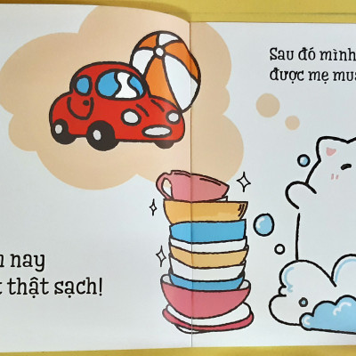 Sách Cho Bé Ehon Những Mẩu Chuyện Vụn Vặt Của Maru - Maru Tập Rửa Bát