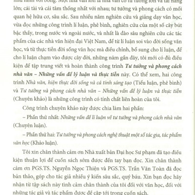 Tư Tưởng Và Phong Cách Nhà Văn - Những Vấn Đề Lý Luận Và Thực Tiễn (Bản in năm 2020)
