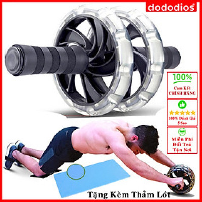 Con Lăn Tập Bụng 2 Bánh Cao Cấp Chính Hãng Dododios – Kèm Thảm Lót – Dụng Cụ 2 Bánh Tập Cơ Bụng 6 Múi Bọc ABS Dẻo Bám Sàn