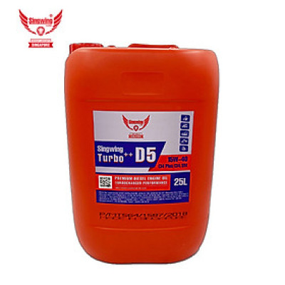 Dầu nhớt động cơ Singwing D5 Turbo++ 15W40 18L nhập khẩu từ Singapore dành cho xe tải, xe công trình, xe diesel