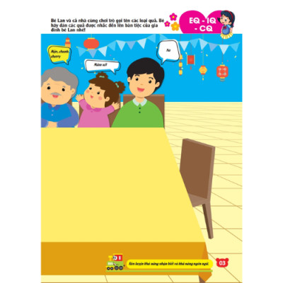 Bóc Dán Hình Thông Minh IQ-EQ-CQ 150 Miếng Dán Hình Thông Minh - Trái Cây-Rau Củ (2-6 Tuổi)