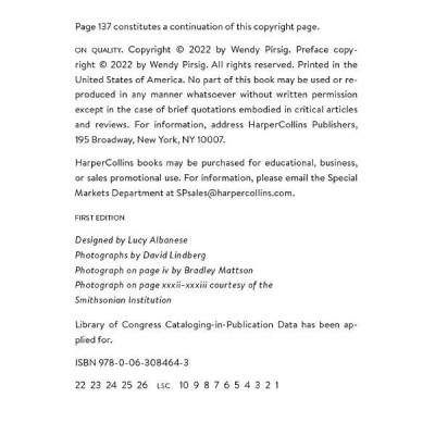 On Quality: An Inquiry Into Excellence: Unpublished And Selected Writings