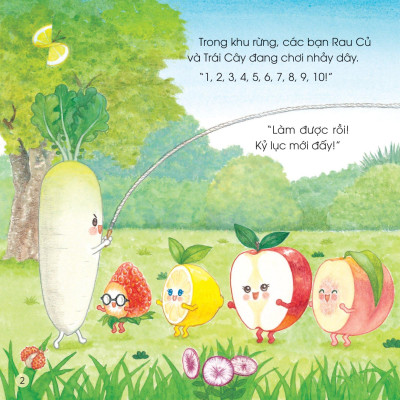 Sách Ehon - Sức Mạnh Của Những Người Bạn Trái Cây - Có Bạn Nho, Không Lo Bão Cát