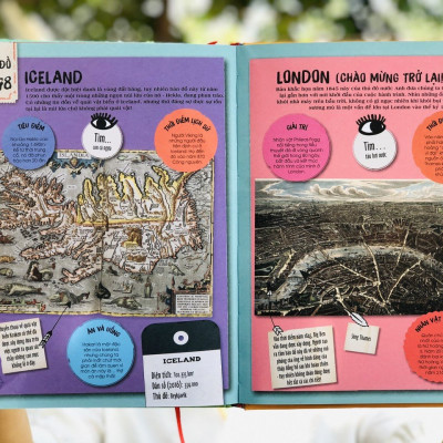 Sách Khám Phá - 80 Bản Đồ Vòng Quanh Thế Giới - Khám Phá Thế Giới Cùng Cuốn Bản Đồ Khổng Lồ, Gồm 52 Tấm Bản Đồ Minh Họa Sinh Động -  Á Châu Books, Bìa Cứng, In Màu