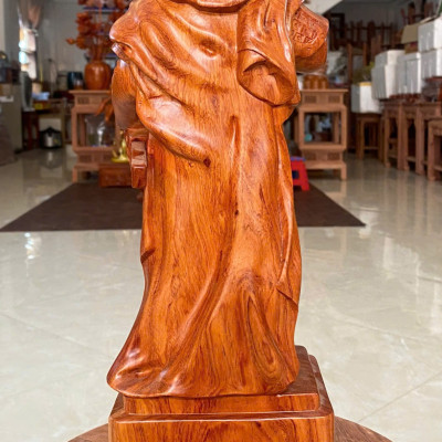 Tượng vua quang trung nguyễn Huệ bằng gỗ hương đá kt cao 30x11x9cm