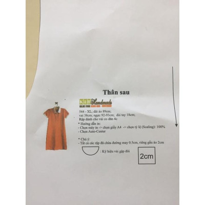 Rập giấy A0 mã R440 - không phải quần áo (BẢN VẼ)