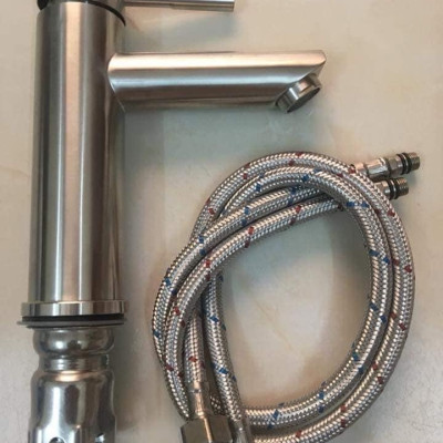 Vòi Rửa Mặt Thân Thấp nóng lạnh Inox 304 SUS304 GROVES GRV 304T