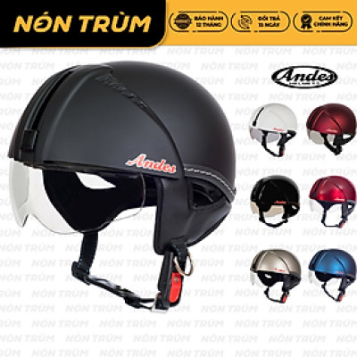 Mũ bảo hiểm xe máy 1/2 Andes 181 kính âm