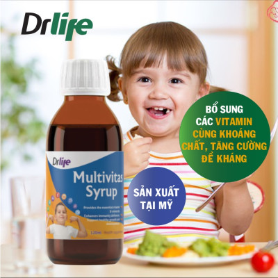 Multivitas Syrup, Bổ Sung Vitamin và khoáng chất, Siro giúp bé ăn ngon, tăng cường sức đề kháng - Drlife