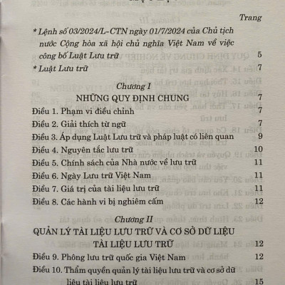 Luật Lưu Trữ Năm 2024
