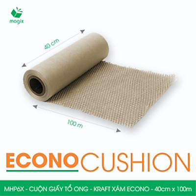 MHP6X - 40cm x 100m - Cuộn giấy tổ ong chống sốc - Kraft xám Siêu Tiết Kiệm ECONO