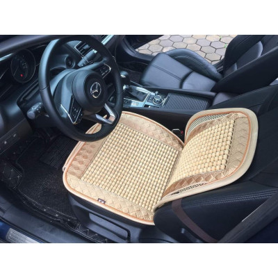 ( Dành Cho ) Bộ Tựa Lưng Lót Ghế Ô Tô Có Hạt Gỗ Massage Hàng Cao Cấp 