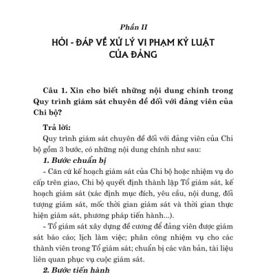 Hỏi - đáp về xử lý vi phạm kỷ luật của Đảng (bản in 2024)