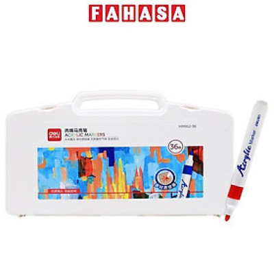 Hộp 36 Bút Màu Acrylic Marker 1 Đầu - Deli HM912-36
