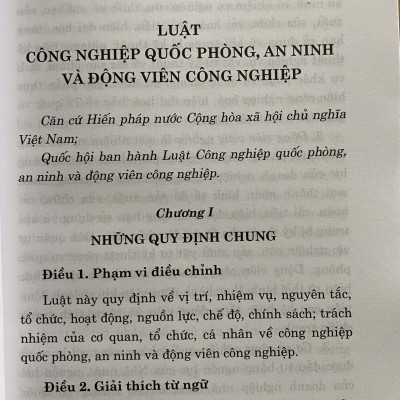Luật Công Nghiệp Quốc Phòng, An Ninh và Động Viên Công Nghiệp Năm 2024