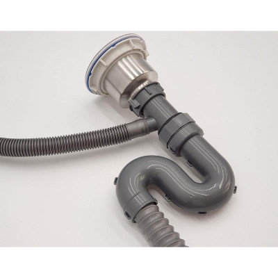 Bộ xả chậu rửa chén 1 hộc, kèm rốn xả Inox 110mm Eurolife EL-BXC 03 (Xám)