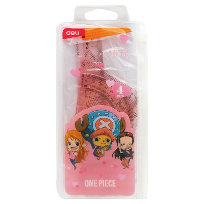 Thước Bộ Eke One Piece - Deli EH17 - Màu Hồng