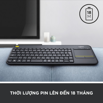 Bàn Phím Không Dây Logitech K400 PLUS - Hàng Chính Hãng