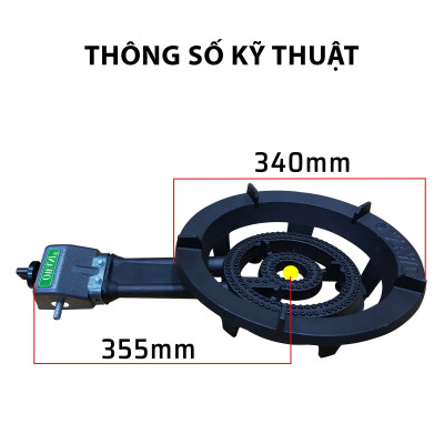 Combo Bếp Gas Công Nghiệp Chuyên Dụng Hầm Chiên Kho OWANI WN-260C Sơn Tĩnh Điện Loại To 5 Chân Kèm Van Dây - Hàng Chính Hãng